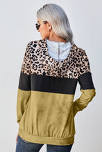 Load image into Gallery viewer, Leopard Color Block Hoodie

