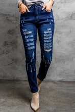 Load image into Gallery viewer, Mid-Rise Waist Distressed Skinny Jeans
