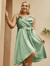 Load image into Gallery viewer, Plus Size Polka Dot Belted Wrap Dress
