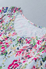 Load image into Gallery viewer, Printed Round Neck Balloon Sleeve Blouse
