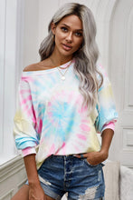 Load image into Gallery viewer, Tie-Dye Boat Neck Batwing Sleeve Tee
