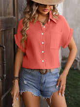 Load image into Gallery viewer, Textured Pocketed Button Up Shirt
