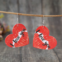 Load image into Gallery viewer, I LOVE YOU Heart Leather Earrings
