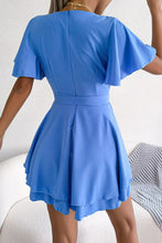 Load image into Gallery viewer, Tie Waist Flutter Sleeve Ruffled Dress
