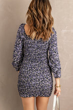 Load image into Gallery viewer, Ditsy Floral Smocked Sweetheart Neck Mini Dress
