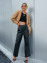Load image into Gallery viewer, Dropped Shoulder Open Front Cropped Sherpa Jacket

