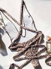 Load image into Gallery viewer, Tied Leopard Plunge One-Piece Swimwear
