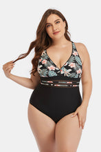 Load image into Gallery viewer, Floral Cutout Tie-Back One-Piece Swimsuit
