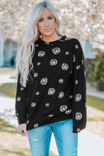 Load image into Gallery viewer, Dandelion Print Round Neck Slit Sweatshirt
