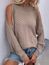 Load image into Gallery viewer, Cable-Knit Cold Shoulder Sweater
