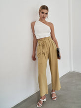 Load image into Gallery viewer, Paperbag Tie Waist Wide Leg Pants
