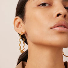 Load image into Gallery viewer, Stainless Steel Wave Shape C-Hoop Earrings
