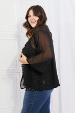 Load image into Gallery viewer, Melody Just Breathe Full Size Chiffon Kimono in Black
