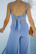 Load image into Gallery viewer, Cropped Tie-Back Cami and Split Pants Set
