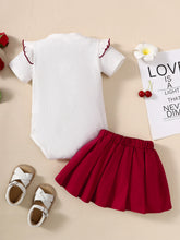 Load image into Gallery viewer, Baby Girl Ribbed Bodysuit and Pleated Skirt Set
