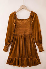 Load image into Gallery viewer, Square Neck Smocked Ruffle Hem Dress

