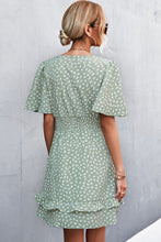 Load image into Gallery viewer, Printed Smocked Waist Layered Surplice Dress
