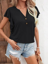 Load image into Gallery viewer, Notched Cap Sleeve T-Shirt
