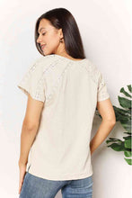 Load image into Gallery viewer, Double Take Crochet Buttoned Short Sleeves Top
