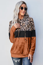 Load image into Gallery viewer, Leopard Color Block Hoodie
