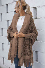 Load image into Gallery viewer, Leopard Fringe Detail Poncho
