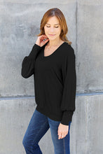 Load image into Gallery viewer, Basic Bae Full Size V-Neck Lantern Sleeve Blouse
