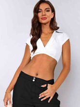 Load image into Gallery viewer, Johnny Collar Cropped Top
