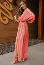 Load image into Gallery viewer, Cold-Shoulder Deep V Slit Maxi Dress
