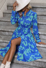 Load image into Gallery viewer, Printed Button Up Tie Waist Dress
