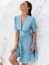 Load image into Gallery viewer, Polka Dot Layered Ruffle Hem Mini Dress
