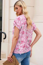 Load image into Gallery viewer, Floral Half-Button Flutter Sleeve Blouse
