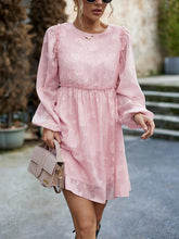 Load image into Gallery viewer, Ruffle Trim Balloon Sleeve Mini Dress
