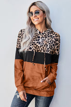 Load image into Gallery viewer, Leopard Color Block Hoodie
