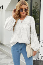 Load image into Gallery viewer, Applique Frill Trim Gathered Detail Blouse
