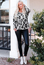 Load image into Gallery viewer, Leopard Round Neck Dropped Shoulder Top
