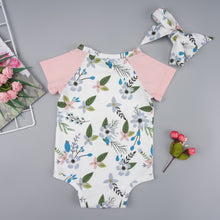 Load image into Gallery viewer, Floral Short Raglan Sleeve Bodysuit
