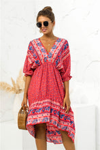 Load image into Gallery viewer, Printed Bohemian V Neck Dress
