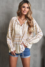 Load image into Gallery viewer, Printed Flounce Sleeve Ruffled Neck Blouse
