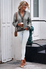 Load image into Gallery viewer, Waffle-Knit Drop Shoulder Button-Down Cardigan
