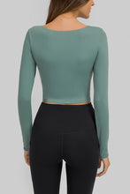 Load image into Gallery viewer, Cut Out Front Crop Yoga Tee
