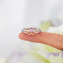 Load image into Gallery viewer, Heart Number 8 Zircon Double-Layered Ring
