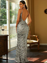 Load image into Gallery viewer, Sequin Spaghetti Strap V-Neck Backless Dress
