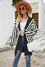 Load image into Gallery viewer, Two-Tone Open Front Fuzzy Longline Cardigan

