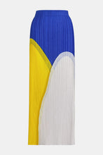 Load image into Gallery viewer, Tricolor Accordion Pleated Elastic Waist Skirt
