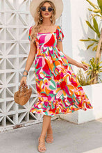 Load image into Gallery viewer, Printed Square Neck Short Sleeve Dress
