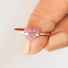 Load image into Gallery viewer, MOM Heart Shape 925 Sterling Silver Engraved Ring
