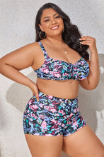 Load image into Gallery viewer, Plus Size Drawstring Detail Two-Piece Swimsuit
