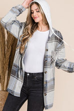 Load image into Gallery viewer, Reborn J Plaid Button Up Drawstring Hooded Jacket
