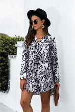 Load image into Gallery viewer, Animal Print V-Neck Asymmetrical Dress
