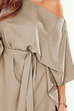 Load image into Gallery viewer, Tie Waist One-Shoulder Mini Dress
